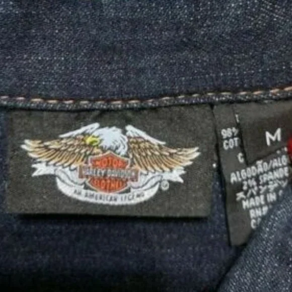 Harley Davidson Women's Denim Bling Eagle Jacket - Picture 7 of 7